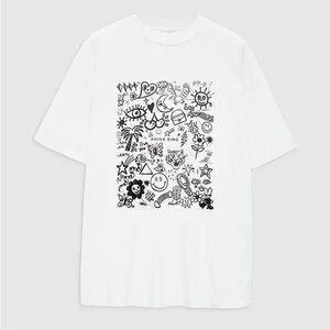 Anine Bing Ashton Tee X Iscolour Doodlewhite